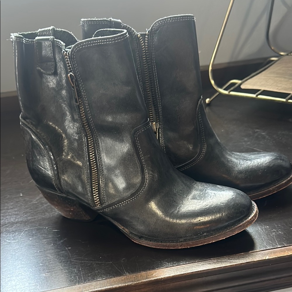 Freebird Black Leather Ankle Boots